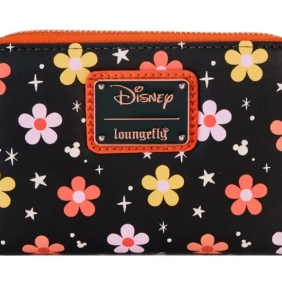 Disney Mickey and Minnie Floral Ghost Glow Zip Around Wallet - Picture 5 of 5